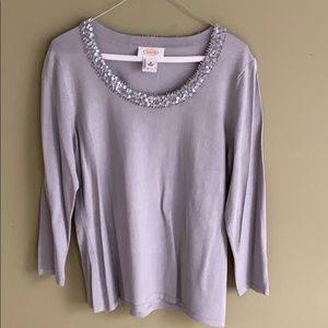 Gray cocktail shirt from Talbots